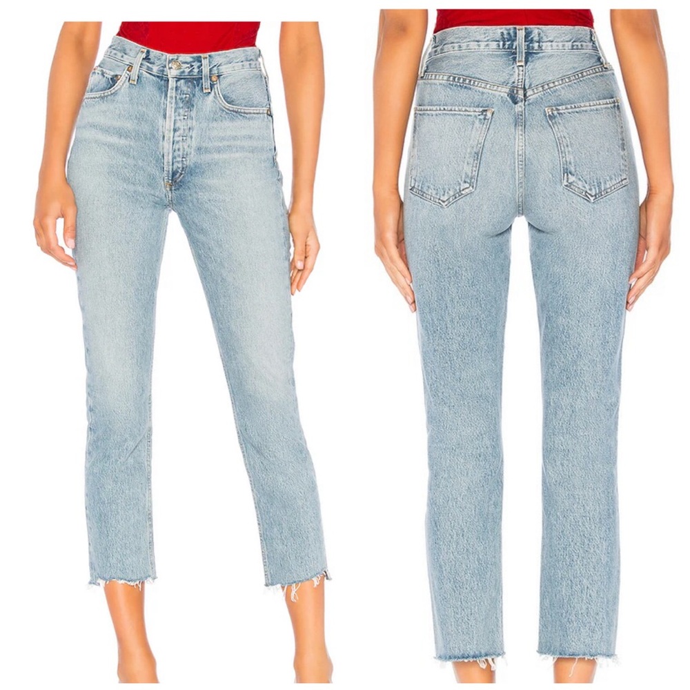 Agolde Riley high rise straight crop Jean size 25